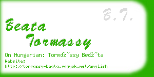 beata tormassy business card